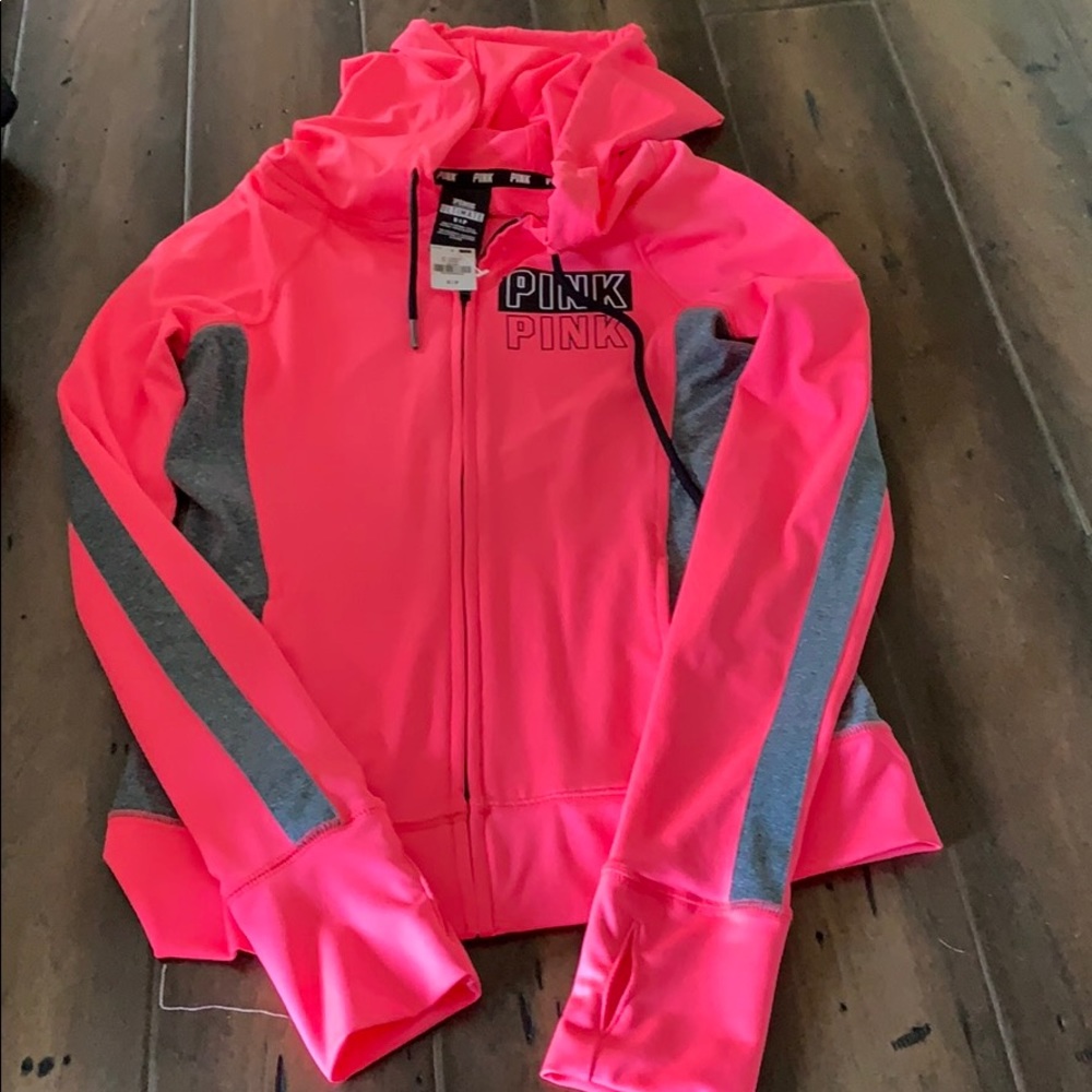 Hot pink PINK zip up jacket.